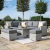 Ascot Rectangular Rattan Corner Dining Set with Rising Table & Weatherproof Cushions